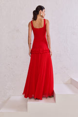 TD Red Long Dress