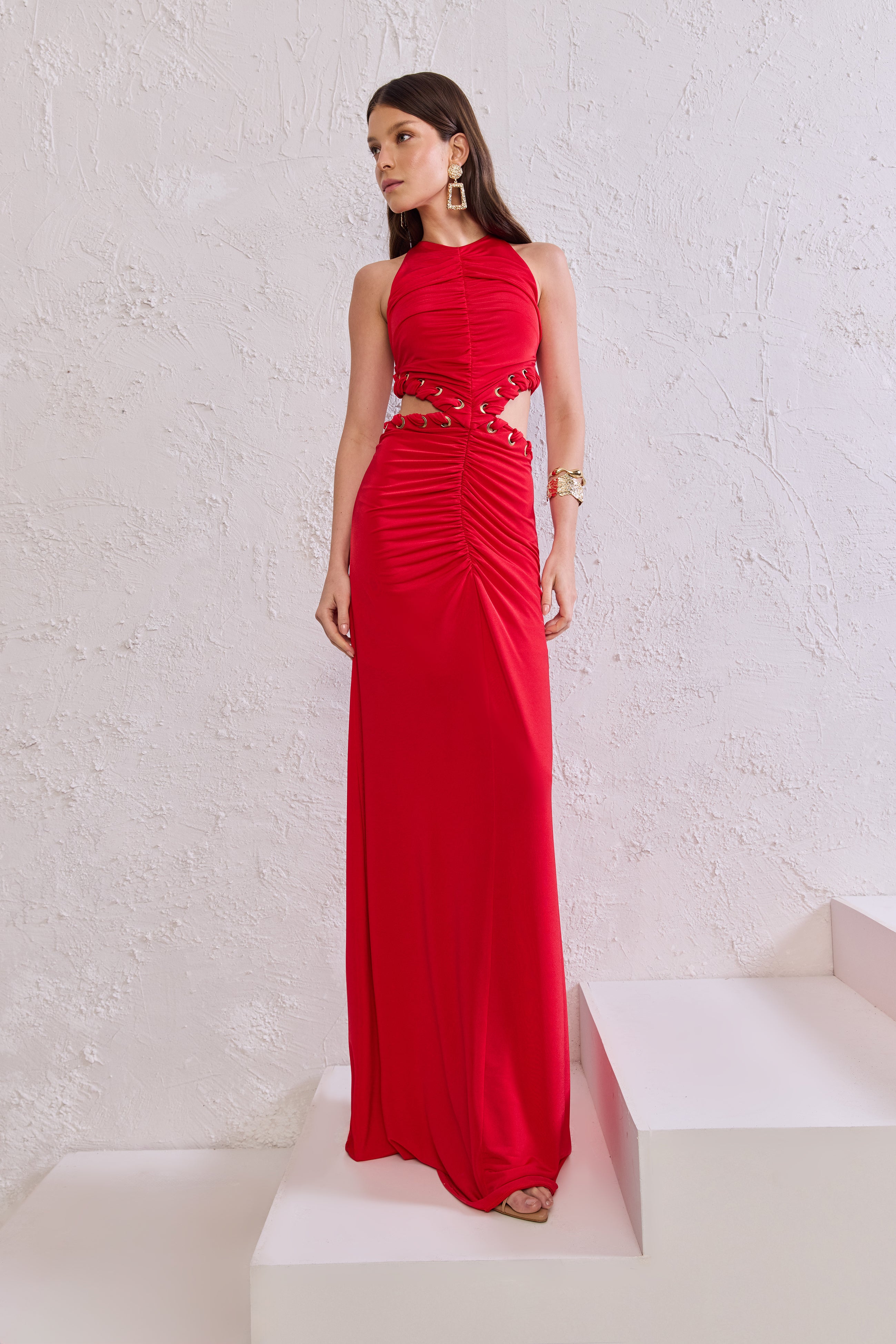 TD Red Jersey Long Dress