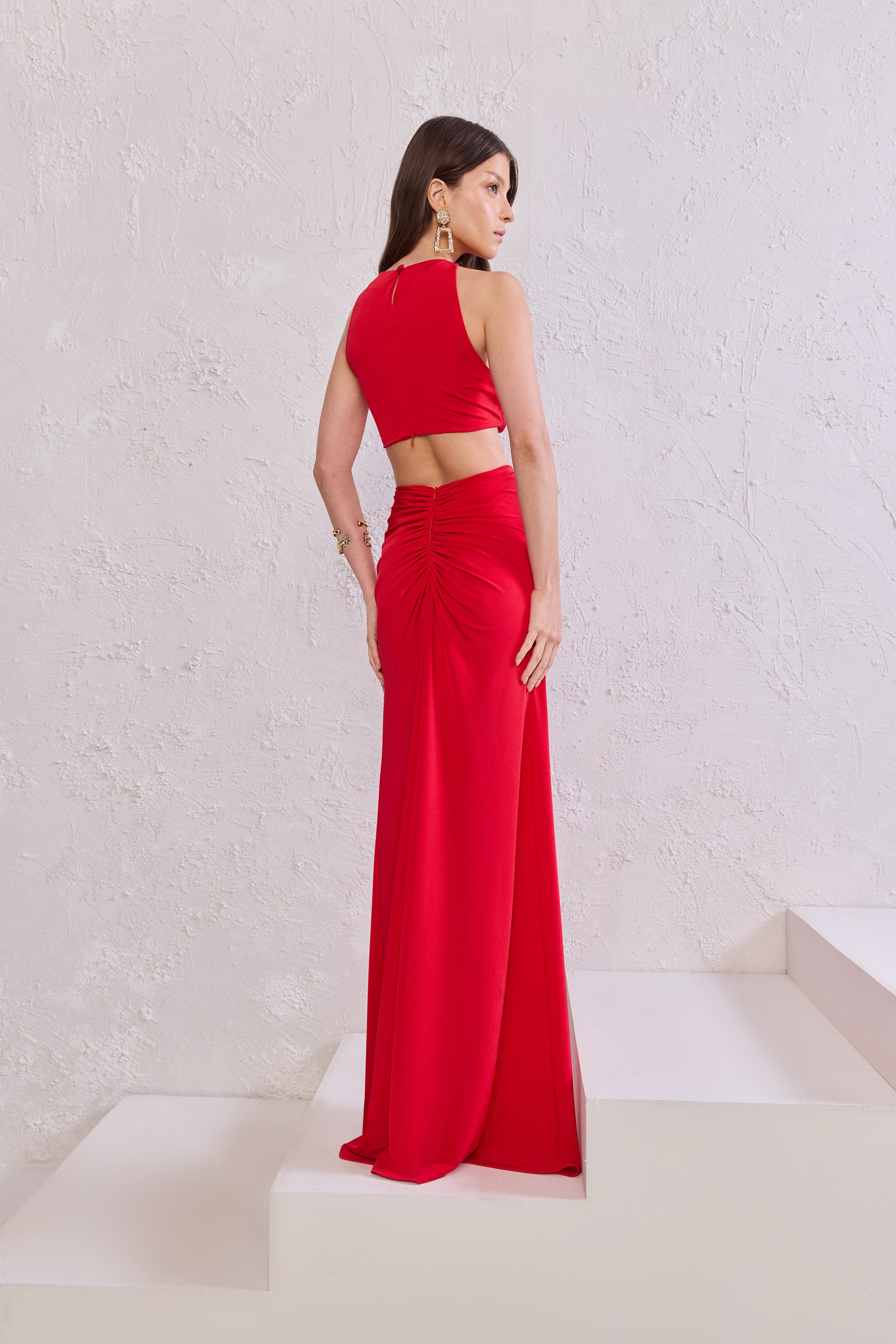TD Red Jersey Long Dress