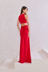 TD Red Jersey Long Dress