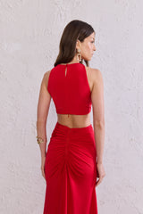 TD Red Jersey Long Dress
