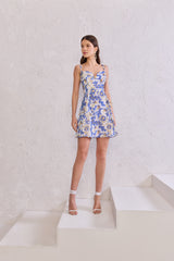 TD Blue Printed Short Dress
