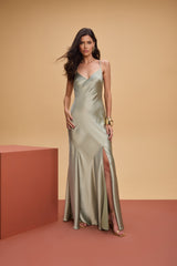 TD Satin Long Dress