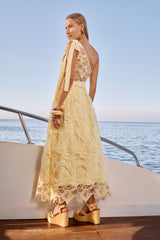 SK Lace Yellow Midi Dress