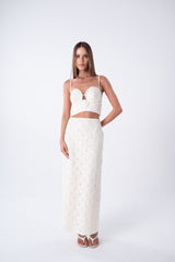 SK Off-White Skirt Set