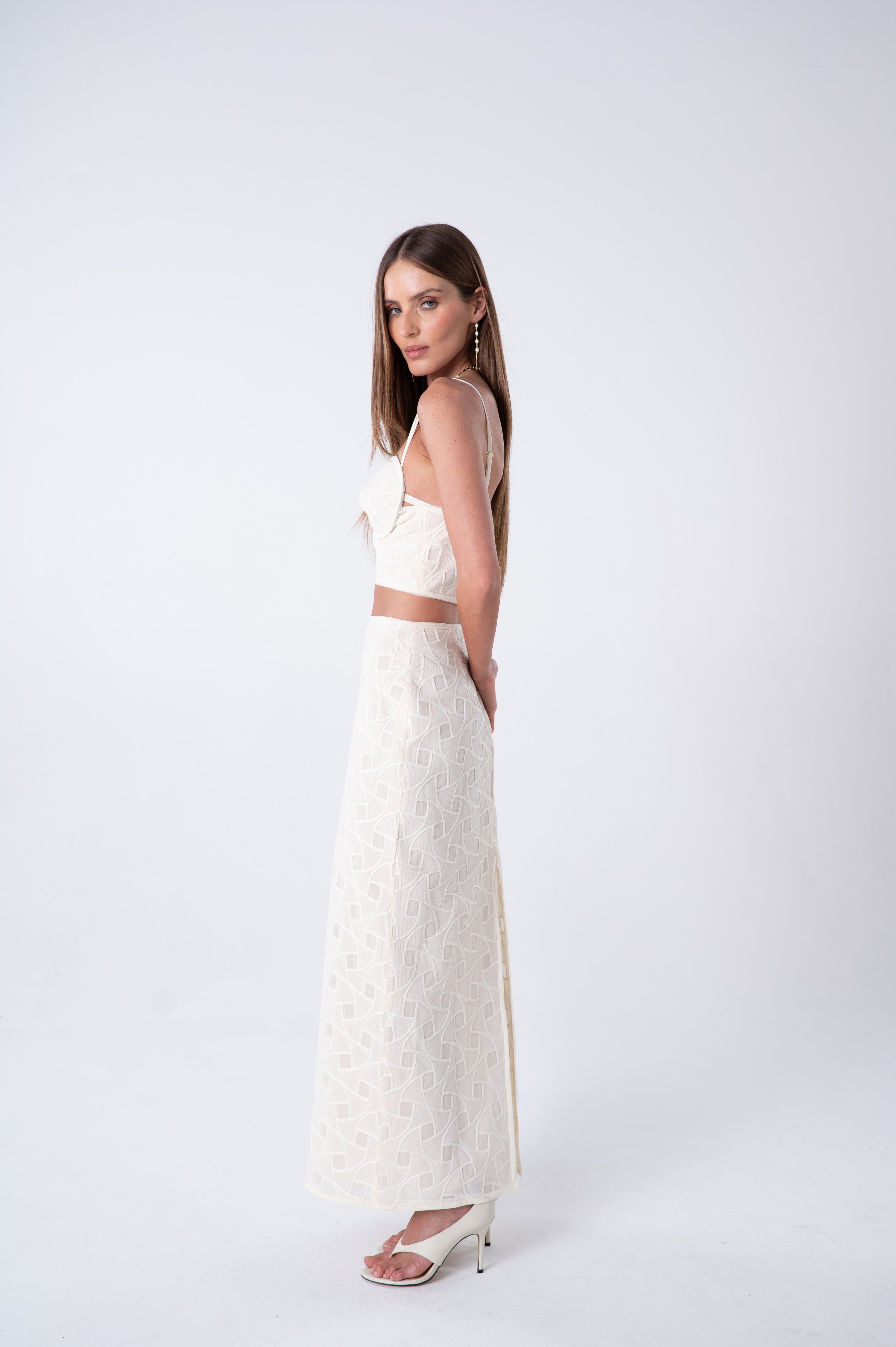 SK Off-White Skirt Set