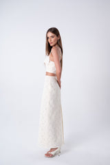 SK Off-White Skirt Set