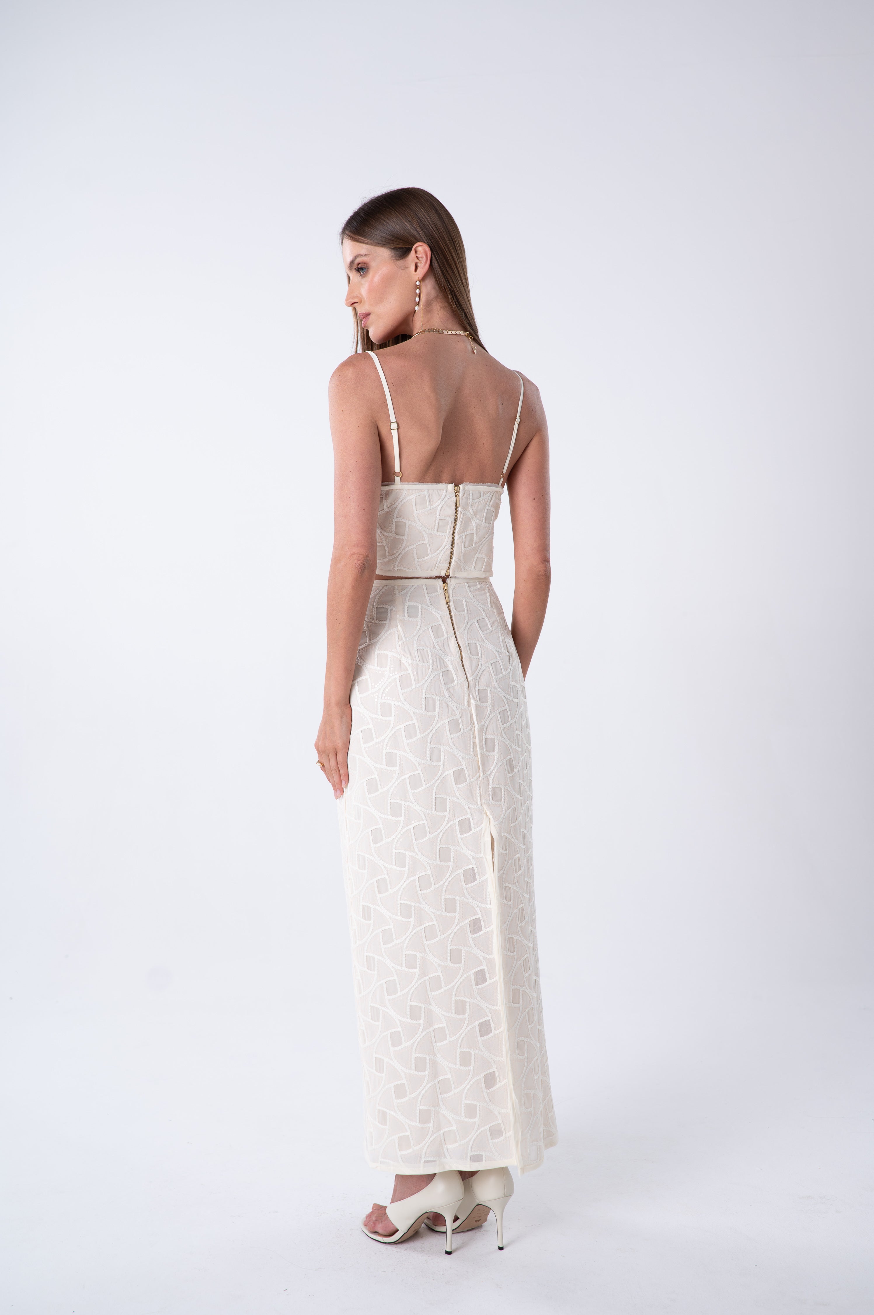 SK Off-White Skirt Set