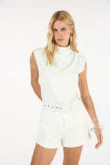 TD White Shorts Set