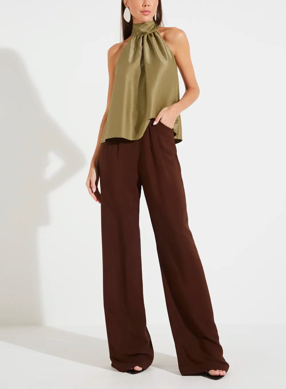 Collab Forum + TD Beige Mist Blouse