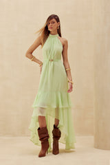 SK Green Maxi Midi Mullet Dress