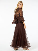 TD Brown Lace Blouse