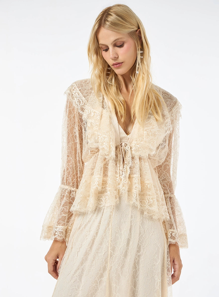 TD OFF-White Lace Blouse