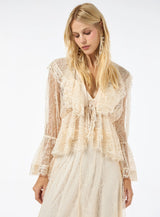 TD OFF-White Lace Blouse