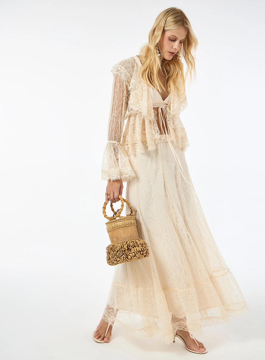 TD OFF-White Lace Blouse