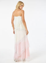 TD Pink Lace Long Dress