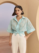 SK Oversized Blue Chiffon Shirt