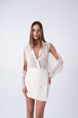 SK Off-white Short Skirt