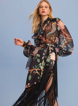 SK Black Floral Blouse