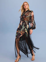 SK Black Floral Blouse