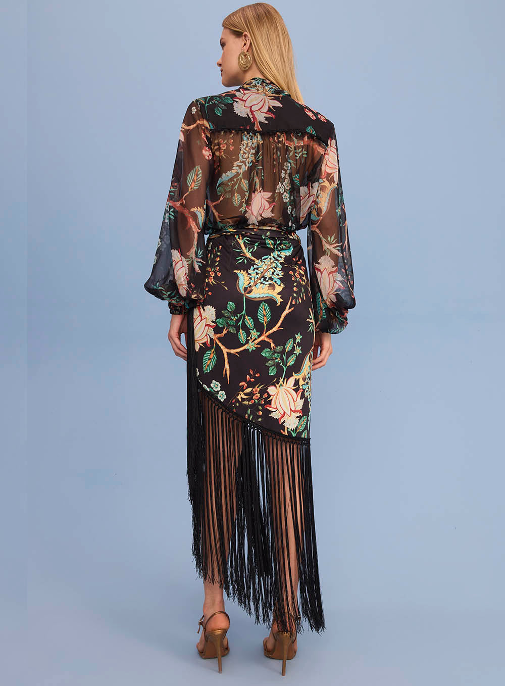 SK Black Floral Blouse