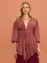 SK Pink Long Sleeve Blouse