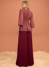 SK Pink Long Sleeve Blouse