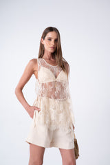 SK Off-White Lace Blouse