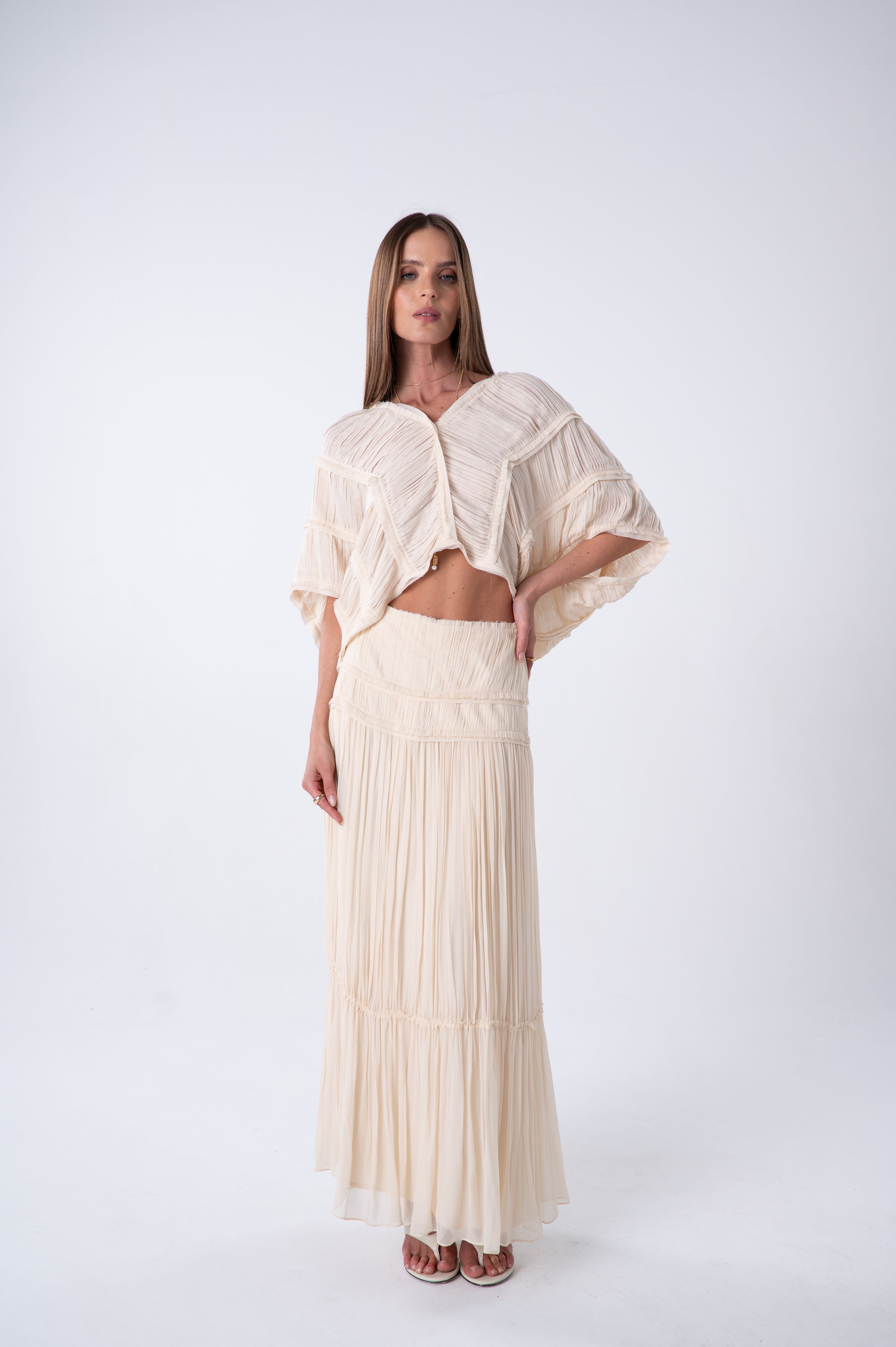 SK Off-White Midi Skirt