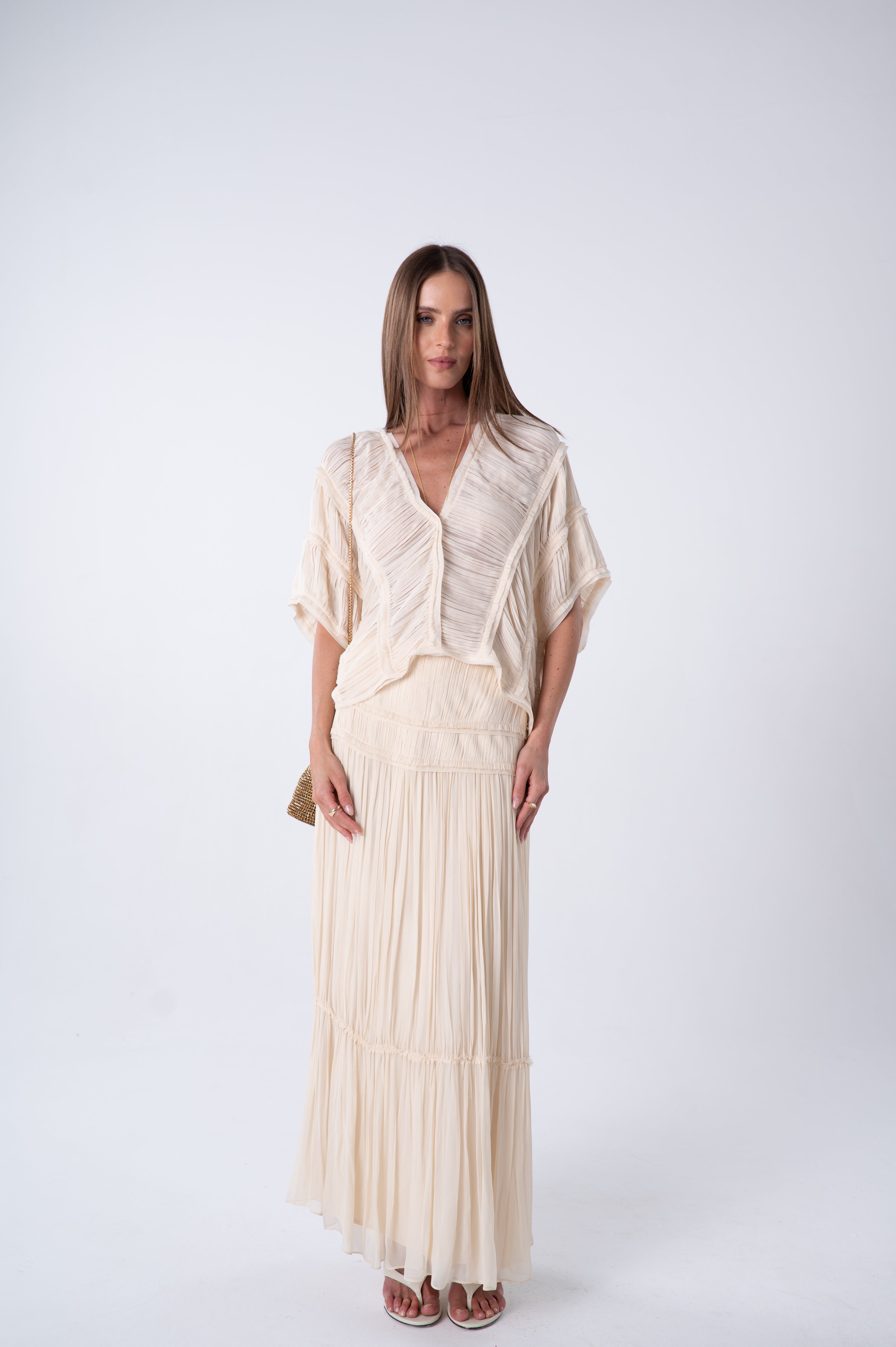 SK Off-White Midi Skirt