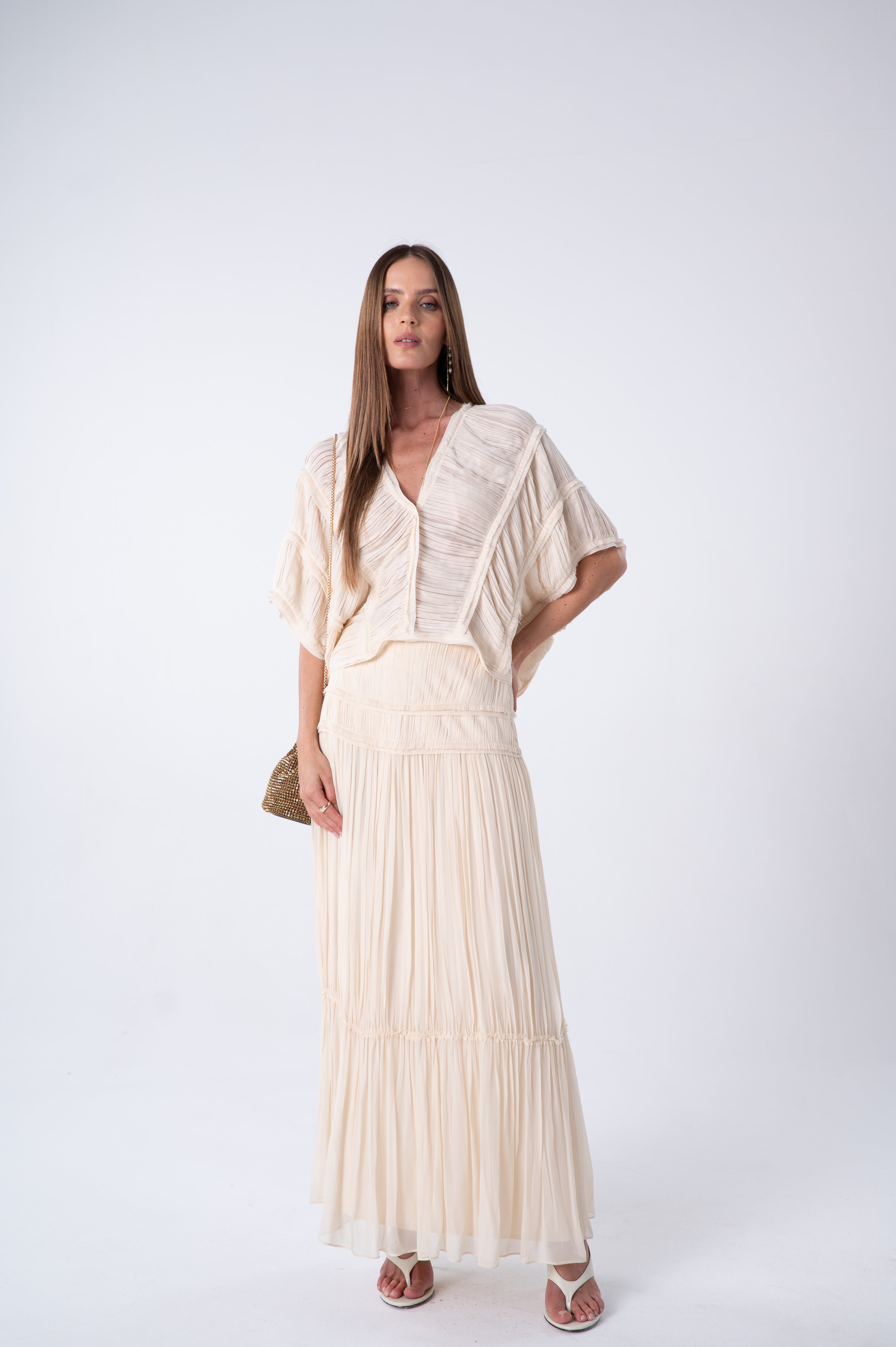 SK Off-White Midi Skirt