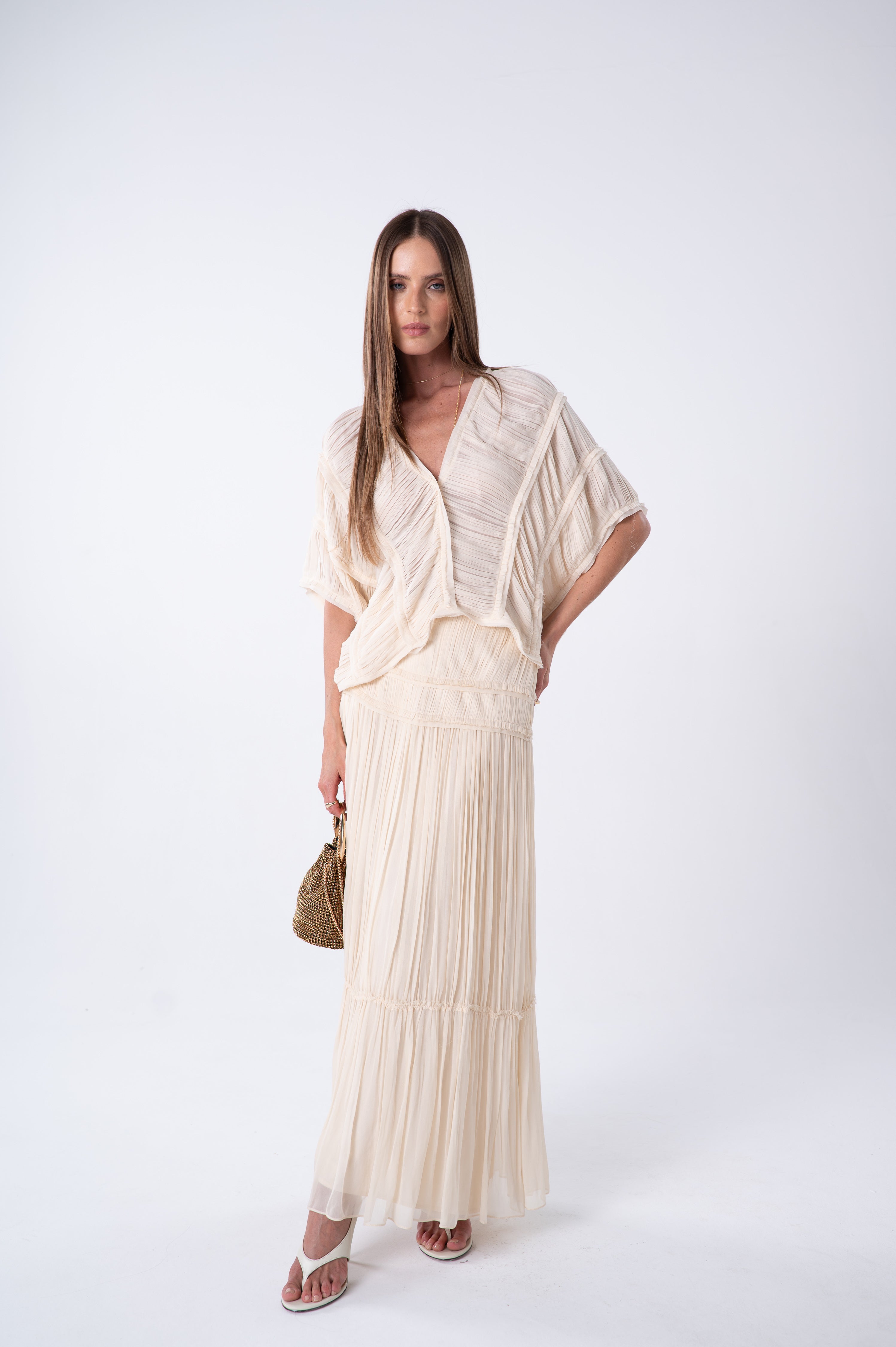 SK Off-White Midi Skirt