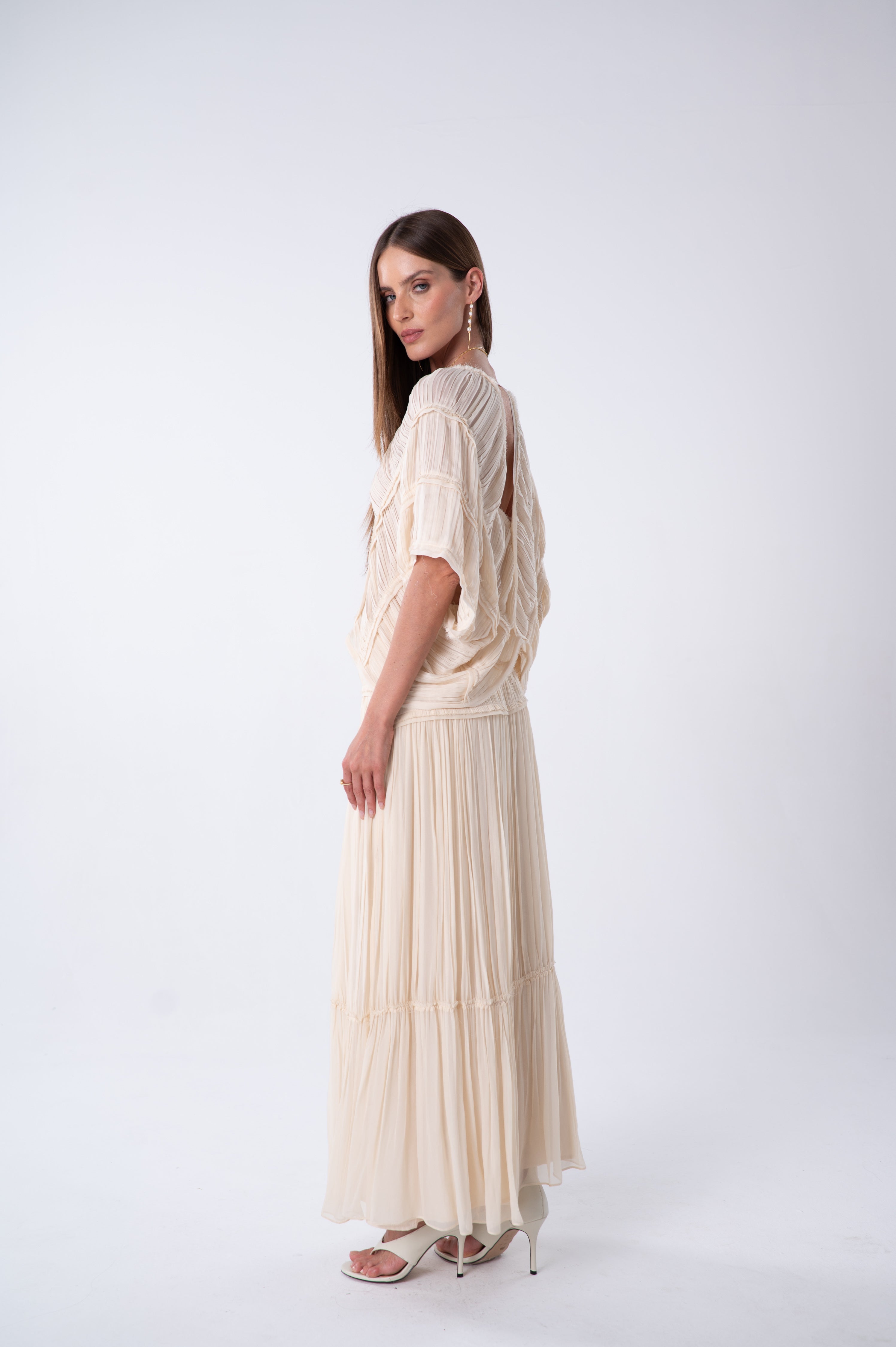 SK Off-White Midi Skirt