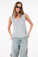 SK Grey Crochet Blouse
