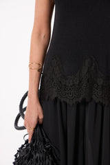 SK Black Crochet Blouse