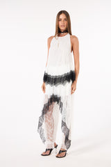 SK White Blouse With Black Lace