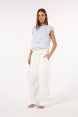 SK White Cotton Pants