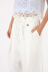 SK White Cotton Pants