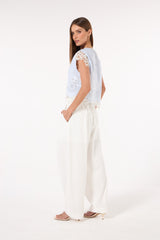 SK White Cotton Pants