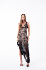 SK Black Lace Asymnetric Dress