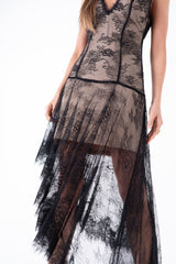 SK Black Lace Asymnetric Dress