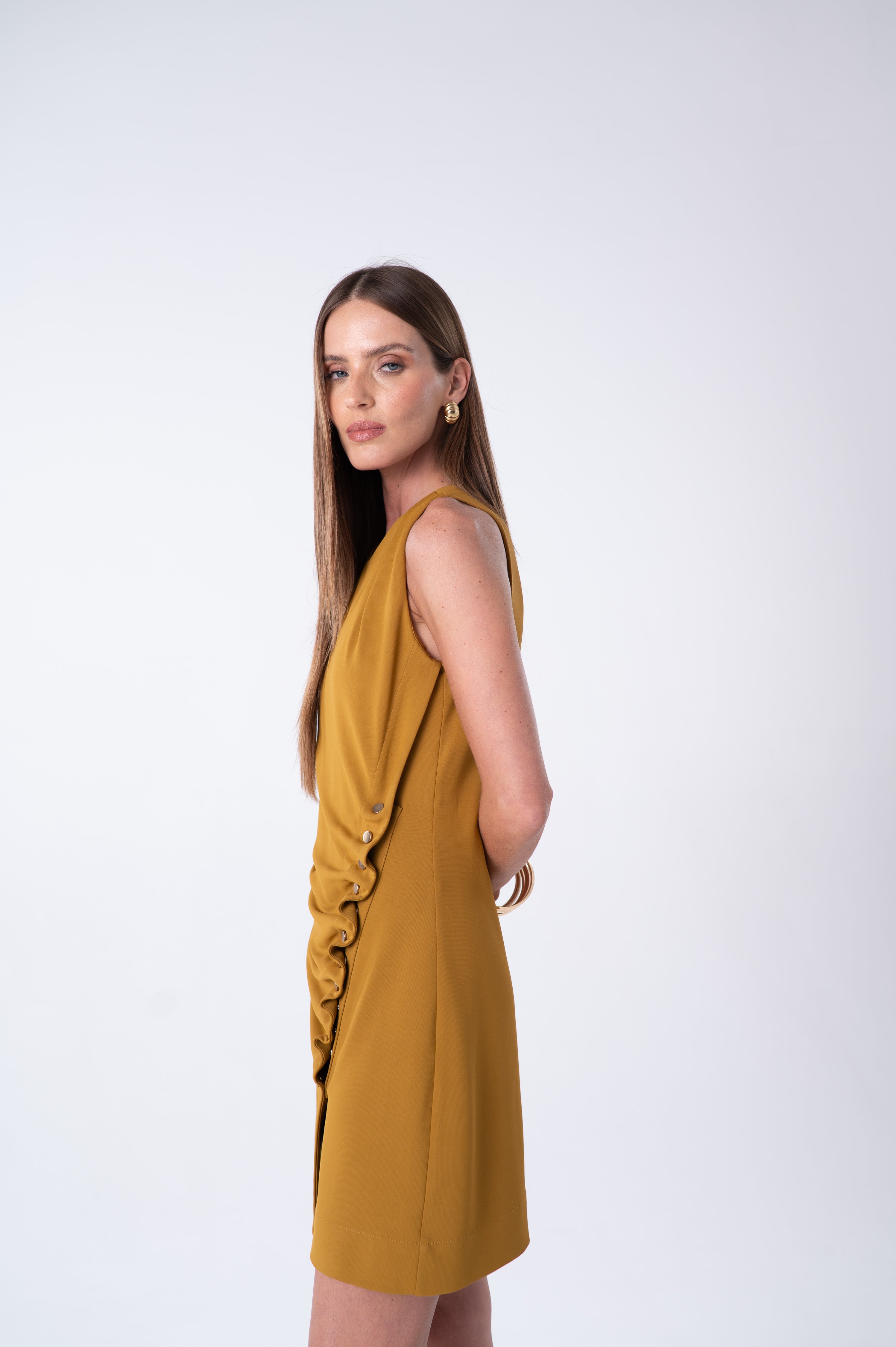 SK Golden Brown Short Dress