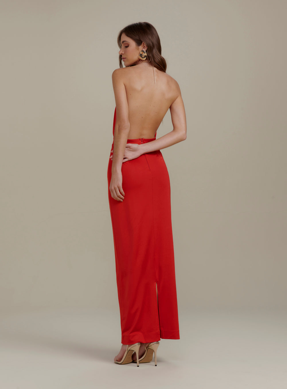 OS Antonella Straight Halter Dress