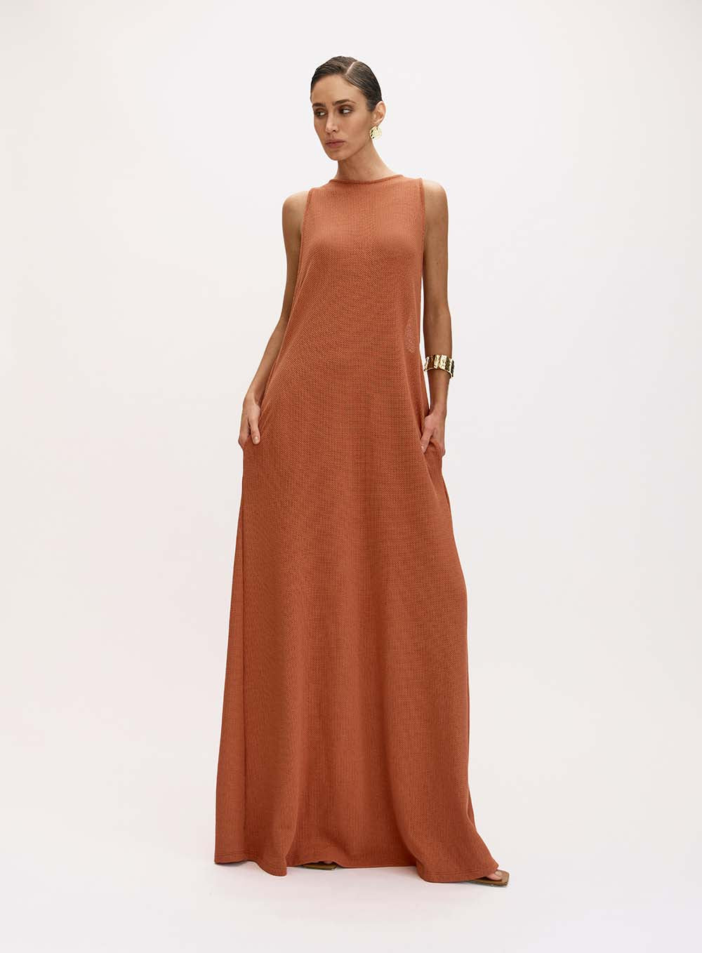 OS Brown Beatrice Dress
