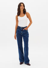 LP Dark Wash Straight High Waisted Jeans