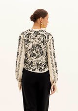 AM Blouse with Orchid Print