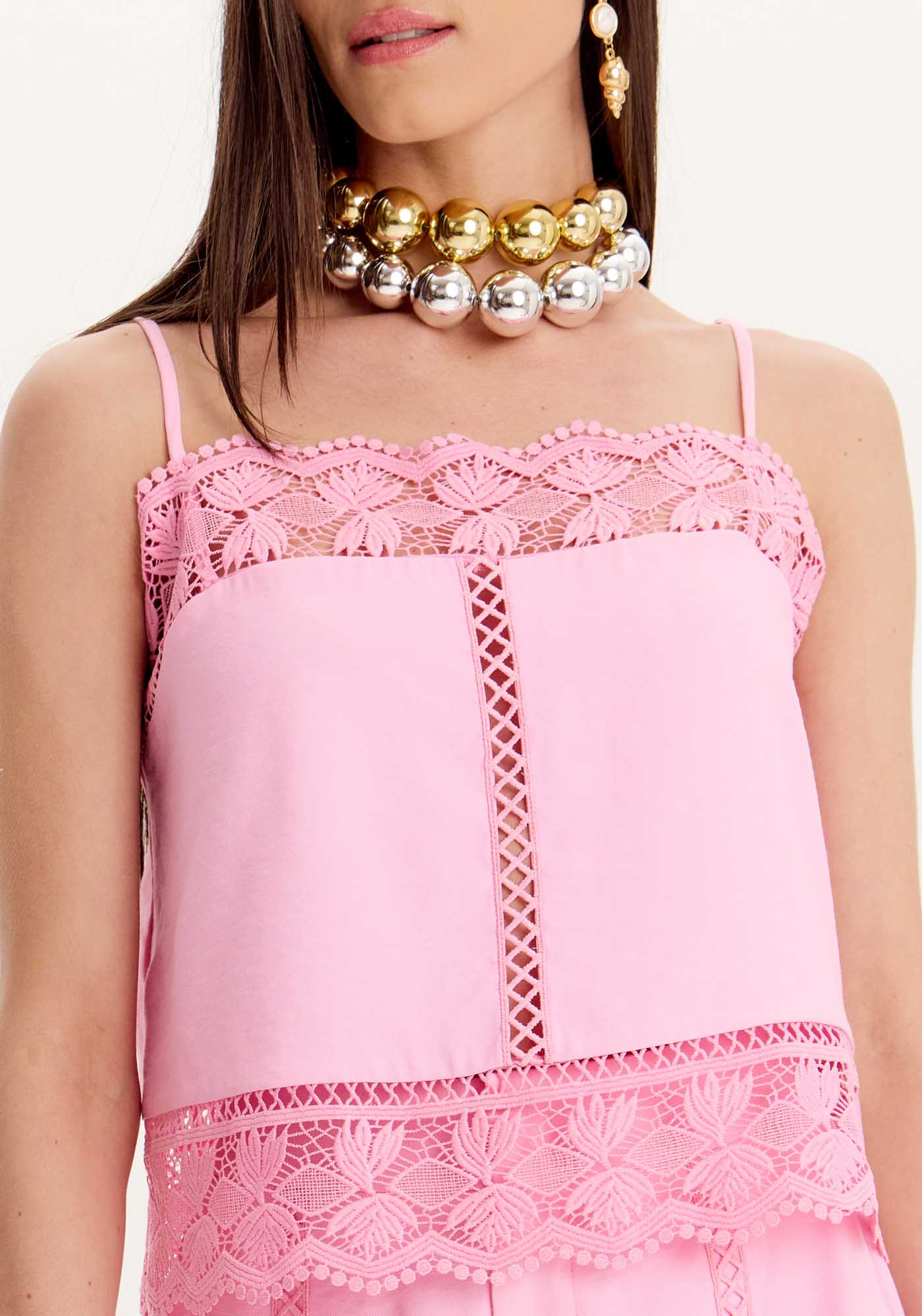 AM Pink Strap Blouse