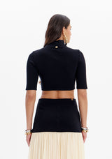 LP Black Cropped Blouse