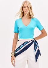 LP Ribbed Short Sleeve Blouse