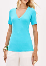 LP Ribbed Short Sleeve Blouse